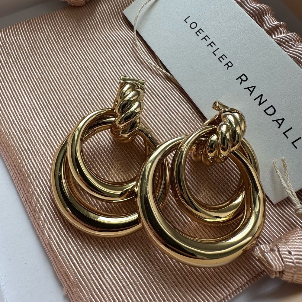 Loeffler Randall Twisted Gold Earrings